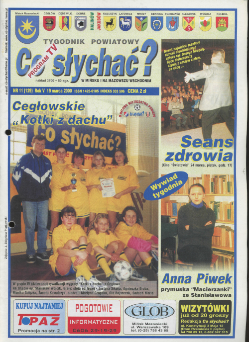 Okładka gazety Co słychać? - nr 11 (129) 2000